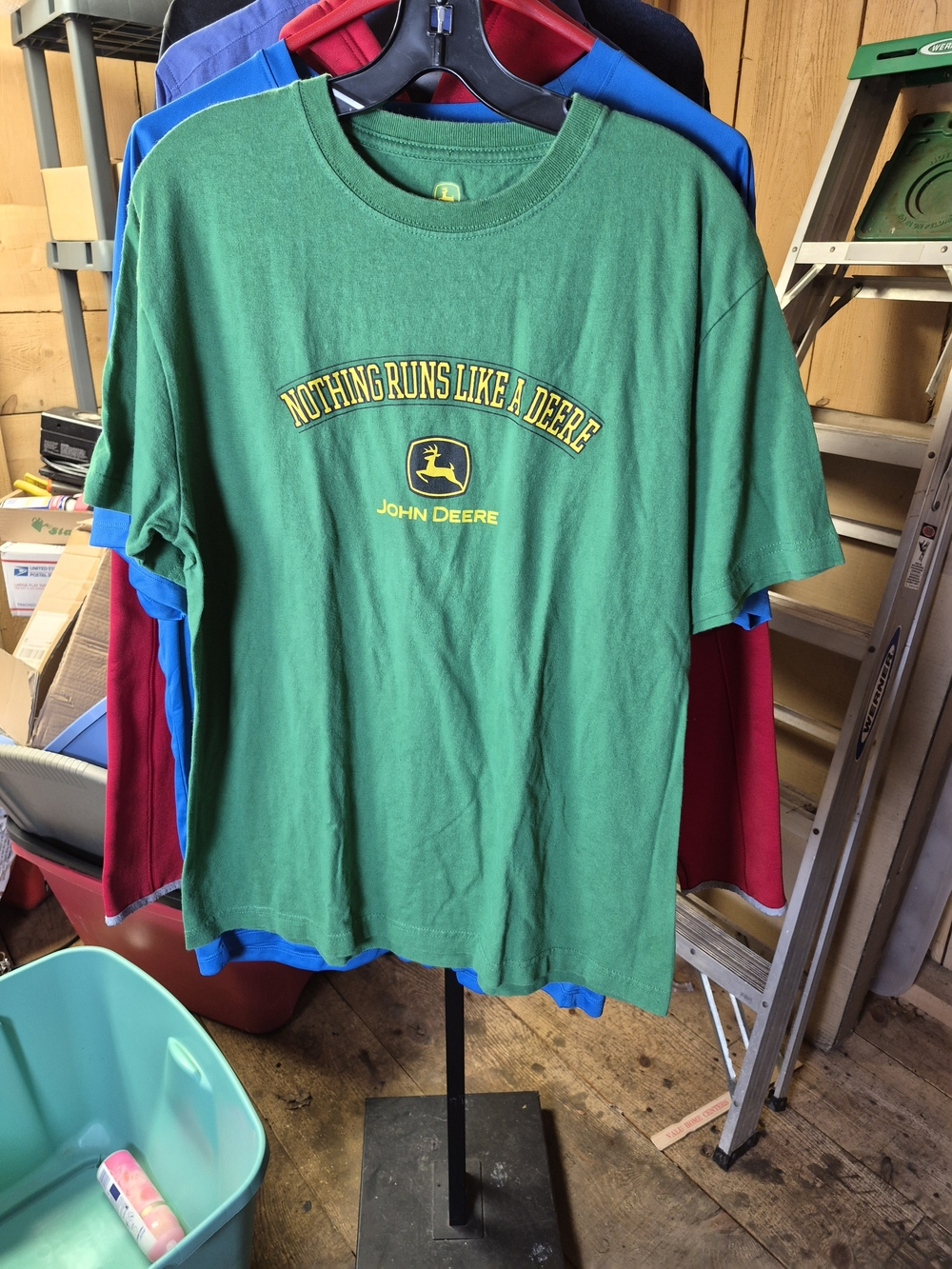 John Deere Green Tee with Yellow Logo and Slogan Bin 61